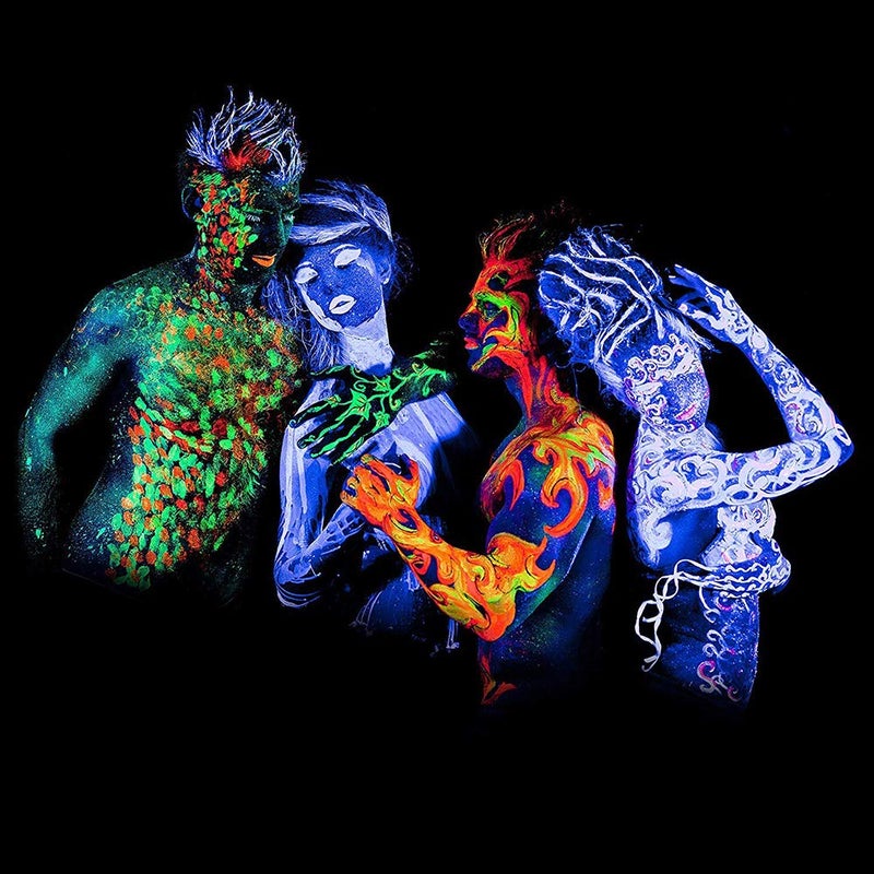 Felico UV Face Paint Kit, Glow In The Dark Paint, Neon Fluorescent Body Painting 8 Colors Professional Brush,Water Based Black Lights Makeup,Halloween Party Supplies,Projects Costumes Theater - Image 4